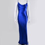 Kukombo Elegant Dress Backless Gold Satin Dress Women Maxi Dress Korean Sexy Sleeveless Dresses Woman Party Night Vestidos 2022