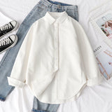 Kukombo Autumn Winter Fleece Shirts Women Solid Color Thick Warm Button Down Blouse Woman Korean Loose Long Sleeve Tops