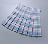 Christmas Gift High Waist Chic Women Pleated Skirt Preppy Style Female Mini Skirts Summer Harajuku Ladies Plaid Skirts Casual A-line Skirt