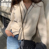 Kukombo 2022 Winter Spring Women's Sweaters Loose Fashionable Knitwear Korean Knitted Ladies Covered Button Cardigans SWC7752