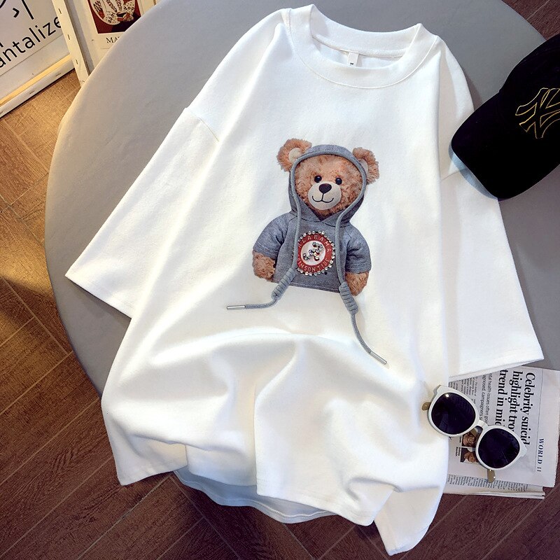 Christmas Gift Short sleeve T-shirt women's design sense small loose spring and summer T-Shirt Top White Large Size half sleeve 2021 new style