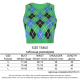 Christmas Gift HEYounGIRL V Neck Vintage Argyle Sweater Vest Women Black Sleeveless Plaid Knitted Crop Sweaters Casual Autumn Preppy Style