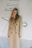 Kukombo Women Autumn New Double Breasted Jacket Overcoat Vintage Long Sleeve Female Outerwear Chic Tops