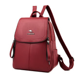 Kukombo Winter Women Leather Backpacks Fashion Shoulder Bags Female Backpack Ladies Travel Backpack New Mochilas School Bags For Women