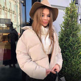 Christmas Gift Fashion Puffer Jacket Women Winter Short Jackets Bubble Coat Stand Collar Solid Autumn Casaco Feminino Invern