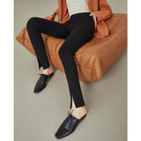 Christmas Gift FANSILANEN Office Lady Newly Autumn 2021 Woman Pants Women Black All-match Slim Casual Trousers High-waist Split Pencil Pants