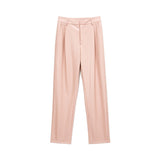 Christmas Gift Yiyiyouni Autumn Winter Fleece Loose Leather Trousers Women High Waist Zipper Fly Casual Pink PU Leather Pants Female 2021 New