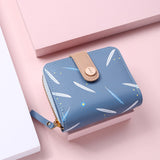 Kukombo 2022  New Women Cute Wallet Zipper Buckle Folding Girl Wallet Brand Designed Pu Leather Small Coin Purse Female Card Holder