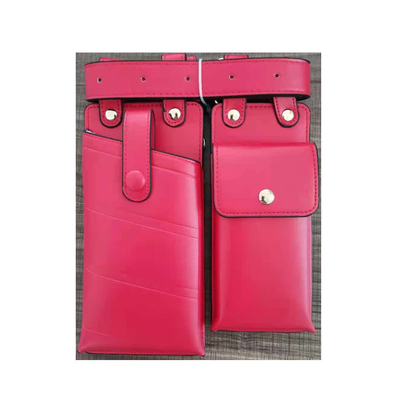 Kukombo  Women Waist Bag Fashion Leather Waist Belt Bag Crossbody Chest Bags Girl Fanny Pack Small  Phone Pack Shoulder Strap Packs 03037