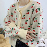 Christmas Gift New 2021 Autumn Winter Women's Knitwear Knitted Button Cardigans Embroidery Floral Oversize Vintage Lady Tops SWC8052