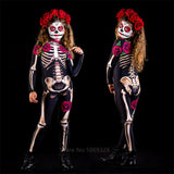 Halloween Kukombo Skeleton Rose Sexy Women Halloween Devil Ghost Jumpsuit Party Carnival Performance Scary Costume Kids Baby Girl Day Of The Dead