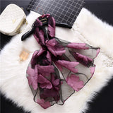 Christmas Gift 2021 New Spring Summer Scarf Women Fashion Leaf Cut Flowers Scarves Elegant Lady's Beach Cove Up Winter Scarf For Women Shawl
