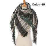 Christmas Gift 2021 New Winter Knitted Scarf Cashmere Pashmina Women Warm Neck Scarves Shawls Plaid Wraps Triangle Stoles Lady Bandana