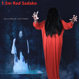 Halloween Kukombo Halloween Carnival Party Adult Cosplay Sadako Costume Female Masquerade Ghost Bride Horror Vampire Make-Up Outsuits Props