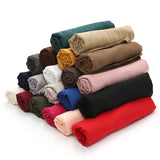 Christmas Gift New Femme Hijab Scarf Muslimen Head Wraps Women Solid Cotton Shawls Pashmina Scarves Foulard Bandana High Quality