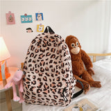 Kukombo 2022 Large Capacity Waterproof Fashion Nylon Women Backpack Female Leopard Print Travel Computer Bags College Girls School Bag
