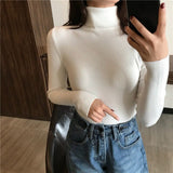 Christmas Gift 2021 Autumn New Slim Long Sleeve Jumper Women Turtleneck Knitted Pullover Winter Sweater Women Soft Warm Sweater Pull Femme 6897