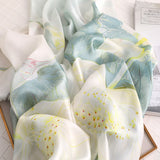 Christmas Gift Lotus Pattern Silk Scarf Women 2021 Fashion Long Shawls And Wraps High Quality Thin Winter Scarves Femme Echarpe Hijab Pashmina