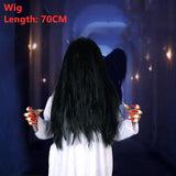 Halloween Kukombo Halloween Carnival Party Adult Cosplay Sadako Costume Female Masquerade Ghost Bride Horror Vampire Make-Up Outsuits Props