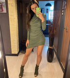 Kukombo New 2022 Women's Summer Autumn Dresses High Waist Elasticity Ruched Korean Style Vintage Lady Wild Mini Dress DR20163