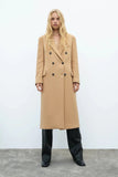 Kukombo Women Autumn New Double Breasted Jacket Overcoat Vintage Long Sleeve Female Outerwear Chic Tops