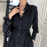 Kukombo Elegant Women's Chic Korean Style Fashion Office Lady 2022 Casual Summer Belted  Vestidos Ladies  Robe Femme