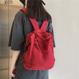 Kukombo School Bag Student Shoulders Large Capacity Khaki Backpack Fashion Canvas Backpacks Female College Teen Computer Bag Mochila K109