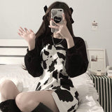 Kukombo Cow Print Slip Dress Women 2022 Fashion Sexy Bodycon Dress Women Summer Sundresses Streetwear Women Korean Trendy Dress