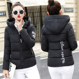 Christmas Gift 2021 New Winter Parkas Women Jacket Hooded Thick Warm Short Jacket Cotton Padded Parka Basic Coat Female Outerwear Plus Size 5XL