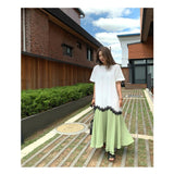 Christmas Gift Korean Style Summer 2021 New Contrast Stitching Loose Dress