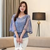 Kukombo 2022 Summer New Chiffon Blouse Cotton Edge Lace Blouses Shirt Fashion Women Blouses Butterfly Flora Women Shirts Tops 4073 50