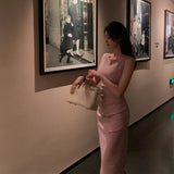 Kukombo 2022 New Bodycon Midi Dress Women Backless Summer Sexy Club Dresses Elegant Sleeveless Spaghetti Strap Party Dress