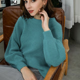 Christmas Gift Soft oversized Cashmere Sweaters Women 2021 puff sleeve Winter sweater Pullovers Loose Female  Warm Basic sweater Jumper
