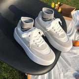 Kukombo Sneakers Women's Sports White Flat Platform Kawaii Canvas Shoes Korean 2022 Spring Casual Vulcanize Running Harajuku Tennis Basket