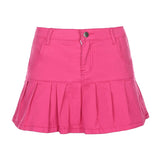 Kukombo Preppy Style Casual Zipper Fly Safety Short Denim Skirt Summer Streetwear Ruffles High Waist Mini Jeans Skirt For Women