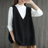 Christmas Gift Sweater Vests Women Baggy Korean Style Students High Street Casual Cozy Sleeveless Female Vintage Knitted Outerwear Simple Kpop