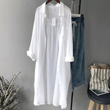 Christmas Gift Shirts Women Solid Loose Femme Fashion Blusas Sun-proof Summer Casual Ulzzang Thin All-match Streetwear Chic Oversize Breathable
