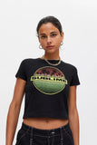 Kukombo Tatooine Hawaii Mountain Vintage Outrun Sunset Palm Tree Silhouette Black Tshirt Retro Vaporwave Women Cool Tropical Tees