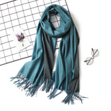 Christmas Gift Hot 2021 Winter Scarf Double Side Women's Scarves Fashion Warm And Soft Cashmere Scarf Lady Shawls Pashmina Foulard Tassel