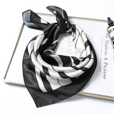 Kukombo New Silk Scarf Square for Women 70x70cm Small Neck Scarves Lady Shawl Fashion Print Hijab Brand Designer High Quality Scarfs