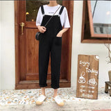 Kukombo Woman's Denim Overalls Solid Color Black Korean Preppy Style Fashion Jumpsuits Denim Dress Strap Skirt Summer Women Overalls