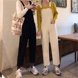 Christmas Gift Women's denim Jumpsuits Loose Solid Color Thin high Waist All-Match Straight Preppy Style  Summer Pocket Woman Denim Overalls