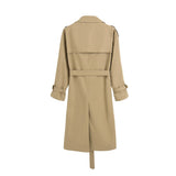 Christmas Gift Fashion Brand New Women Trench Coat Long Double-Breasted Belt Blue Khaki Lady Clothes Autumn Spring Outerwear Oversize Quality