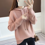 Christmas Gift Pullover Hooded Knitted Sweater Women's Sweater Spring And Autumn 2021 New Loose And Versatile Comfortable Sweater Top