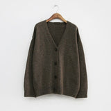 Kukombo Gray Sweater Cardigan Women 2022 Autumn V Neck Casual Single Breasted Outwear Korean Chic Fashion Knitted Long Sleeve
