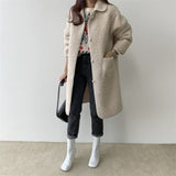 Christmas Gift New 2021 Autumn Winter Women Jackets Warm Korean Style Office Lady Coat Outerwear Wool Blends Wild Long Tops JK1280