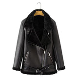 Christmas Gift Ailegogo Autumn Casual Faux Leather Jackets Women Winter Sashes Zipper Streetwear Biker Motorcycle Girls Coat Female Outwear