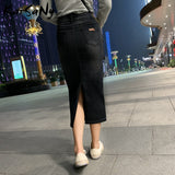 Kukombo Denim Skirt Long Straight Skirts Womens Summer Blue Vintage Skirt Jeans Women Denim Long Skirts For Women Summer 2022