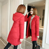 Christmas Gift 2021 New Women Parkas Winter Jacket Hooded Long Coat Thick Warm Cotton-padded Clothes Female Parka Jackets Snow Coat Outerwear