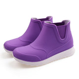 Kukombo Rain Boots Women's Anti-Skid Water Shoes Ankle Wellies Parent Leisure Fashion Waterproof Student Rubber